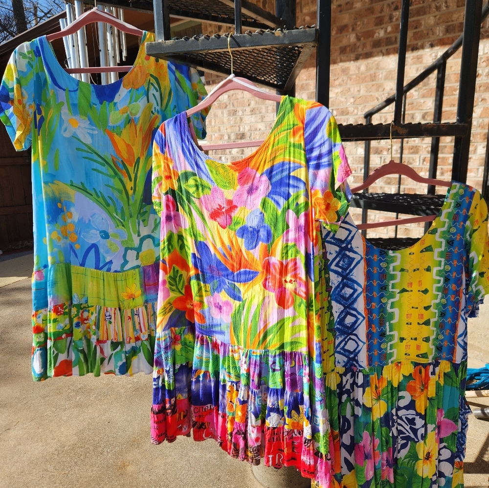 (3) JAMS WORLD Vintage Mini Dresses L-XL